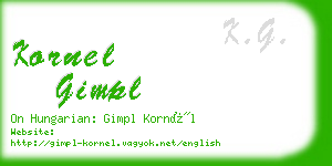 kornel gimpl business card